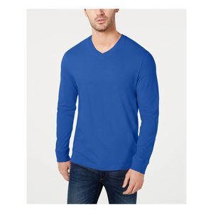 CLUBROOM Mens Blue Moisture Wicking T-Shirt L